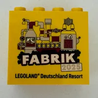 Brick 2 x 4 x 3 with 'LEGOLAND Deutschland Resort FABRIK 2025' print