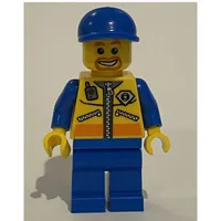 Coast Guard, Yellow Jacket with Zipper, Radio and Badge, Blue Cap, Goatee Beard