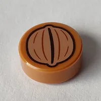 Tile Round 1 x 1 with Walnut print