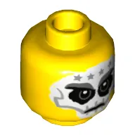 Minifig Head Chopper Maroon / Nails / Sawyer, Skull Mask, Angry Eyebrows and Mouth Print