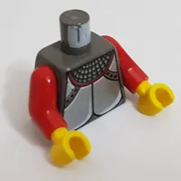 Torso Armor with Silver Plates Print, Red Arms, Yellow Hands