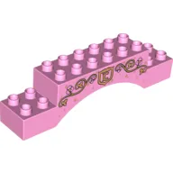 Duplo Brick 2 x 10 x 2 Arch with Gold Vines with Leaves and 'C' in Shield print