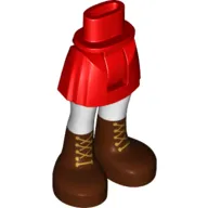 Minidoll Hips and Short Skirt with White Legs and Reddish Brown Boots
