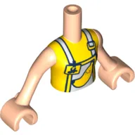 Minidoll Torso Girl, White Apron, Yellow Trim, Yellow Shirt, Banana