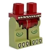 Hips and Olive Green Legs with Dark Red Loin Cloth print