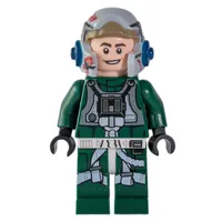 Rebel Pilot A-wing, Dark Green Uniform, Black Helmet Stripe