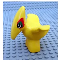 Duplo Dinosaur Pteranodon Baby with Green and Red Around Eyes Print
