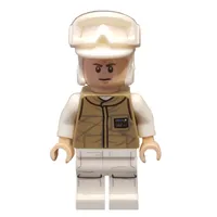 Rebel Trooper in Hoth Uniform, White Hat, Dark Tan Jacket