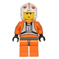 Luke Skywalker, Orange Rebel Pilot Outfit, Yellow Skin, Dark Gray Hips