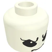 Minifig Head Gasgano, Large Black Eyes, Eyebrows, Pupils Print [Blocked Open Stud]