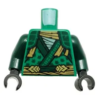 Torso Robe, Tan Belt, Dark Green Trim and Markings print, Dark Green Arms, Black Hands