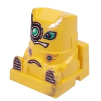 Racer Driver Head, Brick Special 2 x 2 Square, Green Eyes, White Mouth, Monocle (Pulse)