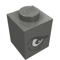 Brick 1 x 1 with Angry Eye Left / Sad Eye Right Print