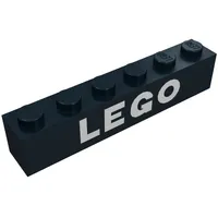Brick 1 x 6 with 'LEGO' White Print