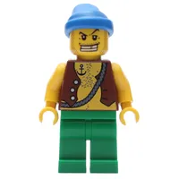 Pirate - Anchor Tattoo, Green Legs, Blue Bandana