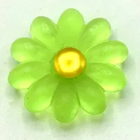 Clikits Icon, Flower 2 x 2 Large, 10 Petals with Pin, Trans-Yellow Center Cabochon