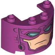 Cylinder Half 2 x 4 x 2 with 1 x 2 Cutout with Galactus Face print