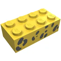 Brick 2 x 4 with Black Random Spots Print