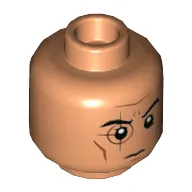 Minifig Head Crosshair, Circle and + over Right Eye, Cheek and Forehead Lines Print