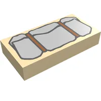 Tile 1 x 2 with Dark Bluish Gray Bedroll Print