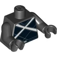 Torso White X and Belt Print, Black Arms and Hands