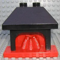 Duplo Fireplace with Black Top with 2 Top Studs