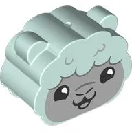 Duplo Brick 2 x 4 x 2 Rounded Ends with Ears and Sheep Face Print