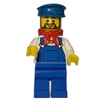 Train Machinist - White Torso, Blue Overall, Blue Hat