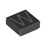 Tile 1 x 1 with letter Capital W Print
