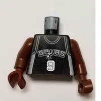 Torso Basketball Jersey, San Antonio Spurs '9' Print, Long One Piece Arms Brown (NBA)