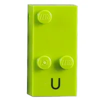 Braille Brick 2 x 4 with 3 Studs ⠥ and 'U' Print