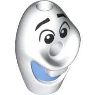 Minifig Head Special with Hole in Center and Top, Medium Blue Mouth (Olaf) Print