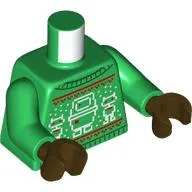 Torso, Ugly Christmas Sweater, GONK Droid, BD-72 print, Red Bows print, Green Arms, Dark Brown Hands