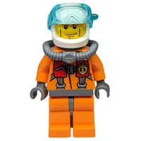 Coast Guard Diver, Orange, White Helmet, Airtank, Mask