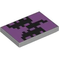 Tile 2 x 3 with Pixelated Black Shapes print