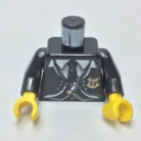 Torso Suit and Tie with Hogwarts Crest Print, Black Arms, Yellow Hands
