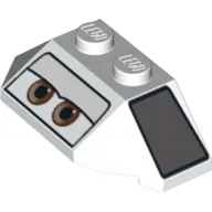 Wedge Sloped 45° 2 x 4 Triple with Eyes and Dark Bluish Gray Panels Print (Shu Todoroki)