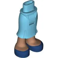 Minidoll Hips and Long Skirt with Medium Brown Legs, Dark Blue Shoes print