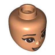 Minidoll Head with Eyelashes,, Brown Eyes, Brown Lips (Jasmine)
