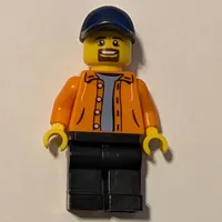 Orange Torso, Black Legs, Dark Blue Cap