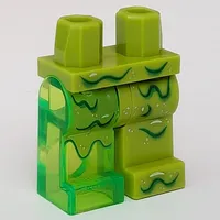 Hips and Lime Left Leg, Trans-Bright Green Right Leg with Dark Green Slime print