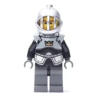 Knight, Black, Armor, Helmet with Grille, Cheek Lines