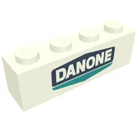 Brick 1 x 4 with Danone Logo Print