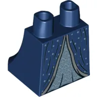 Hips and Legs Under Dress/Robe, Metallic Blue Dress, Silver Hem and Dots Print (Rowena Ravenclaw)