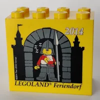 Brick 2 x 4 x 3 with 'LEGOLAND Feriendorf 2014 Castle' Print