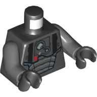 Torso Armor Plates with Breathing Apparatus Print (Darth Malgus), Dark Bluish Gray Arms, Black Hands