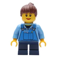 Kid - Medium Blue Torso, Dark Blue Legs, Reddish Brown Hair