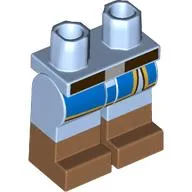 Hips with Bright Light Blue Legs and Medium Nougat Boots Pattern with Reddish Brown Belt, Blue Robe/Tunic, Gold Trim print