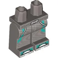 Hips and Flat Silver Legs with White Laces, Toes, Dark Turquoise Straps print