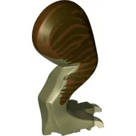 Animal Body Part, Dinosaur, Tyrannosaurus Rex Leg, Right, with Pin, Tan Claws and Dark Brown Stripes on Reddish Brown Print